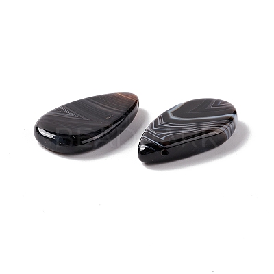 Natural Dyed & Heated Black Agate Pendants G-B030-13-1