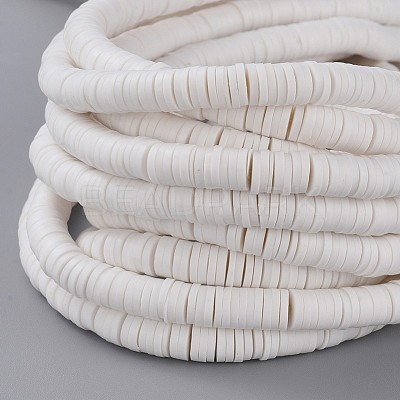 Flat Round Handmade Polymer Clay Beads CLAY-R067-6.0mm-17-1