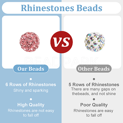 200Pcs Pave Disco Ball Beads RB-PH0001-41F-1