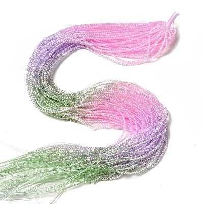 Transparent Gradient Color Glass Beads Strands GLAA-H021-01A-02-1