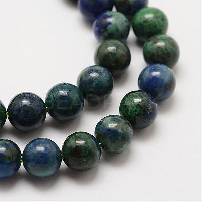 Natural Chrysocolla and Lapis Lazuli Beads Strands G-P281-03-4mm-1