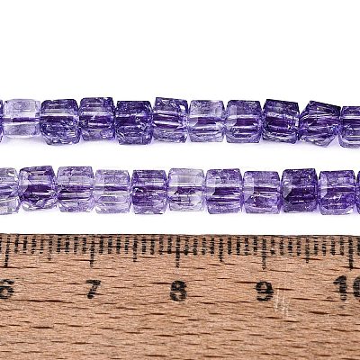 Crackle Transparent Glass Beads Strands GLAA-N062-4mm-10-1