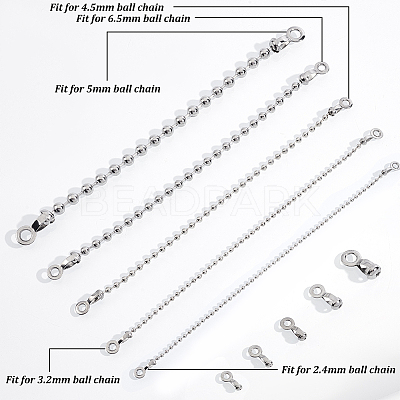 150Pcs 5 Style 304 Stainless Steel Ball Chain Connectors STAS-NB0001-73-1