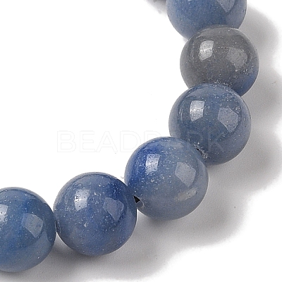 10mm Round Dyed & Heated Natural Blue Aventurine Braided Bead Bracelets BJEW-C067-01C-16-1