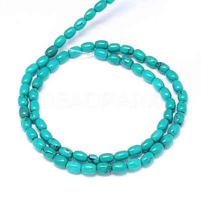 Natural Howlite Oval Bead Strands X-TURQ-E022-13-6x4mm-1