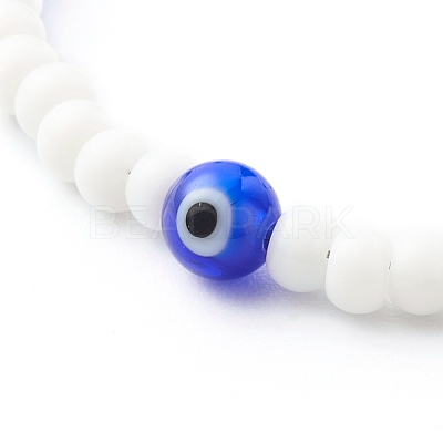 Round Glass Beaded Bracelet BJEW-JB06484-1