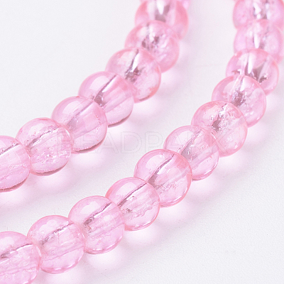 1 Strand Transparent Crackle Glass Round Beads Strands X-CCG-Q001-4mm-02-1