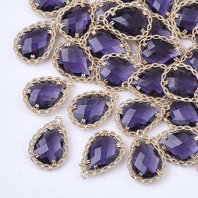 Transparent Glass Pendants GLAA-T007-08B-1