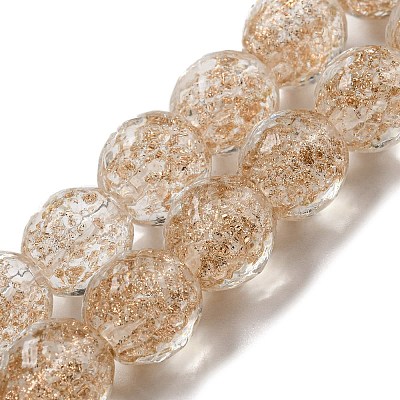 Handmade Gold Sand Lampwork Beads Strands LAMP-L079-06E-1