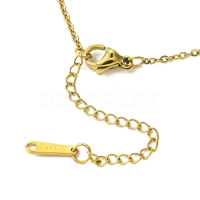 Ion Plating(IP) Rectangle with Initial Letter 304 Stainless Steel Pendant Necklace NJEW-R265-04G-D-1