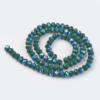 Electroplate Opaque Solid Color Glass Beads Strands EGLA-A034-P6mm-L06-1