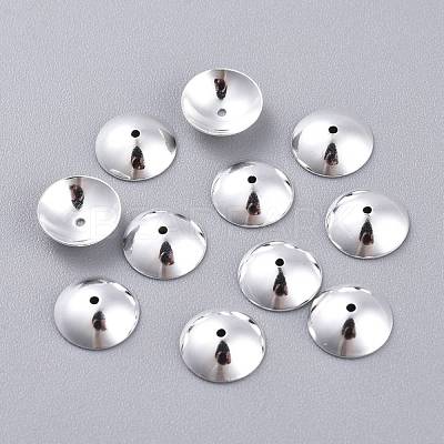 201 Stainless Steel Bead Caps STAS-K210-01C-S-1