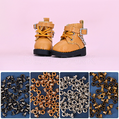 400Pcs 4 Colors Brass Grommet Eyelet Findings FIND-GF0006-42B-1