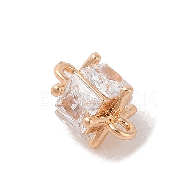 Brass Connector Charms with Glass KK-B100-074G-01-1
