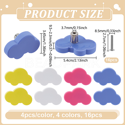 16Pcs 4 Colors Synthetic Rubber Drawer Pull Drop Swing Handles AJEW-NB0008-11-1