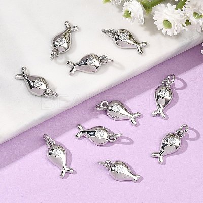 SHEGRACE Brass Clear Cubic Zirconia Charms XGRQ3P017-582P-1