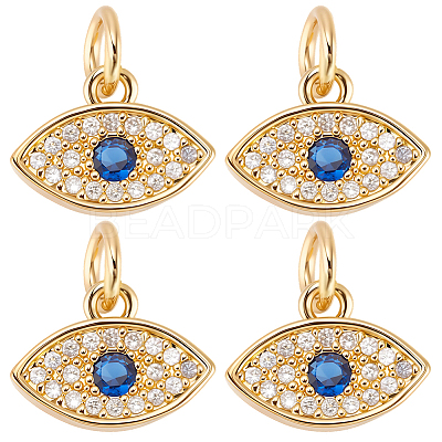 8Pcs Brass Micro Pave Cubic Zirconia Charms ZIRC-BBC0023-63-1