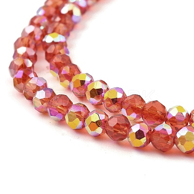 Baking Paint Transparent Glass Beads Strands DGLA-A034-J4mm-B08-1