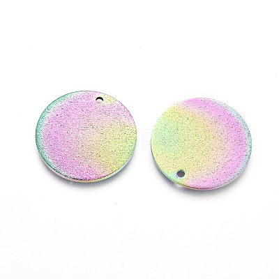 Ion Plating(IP) 304 Stainless Steel Textured Pendants STAS-I098-01-20mm-M-1