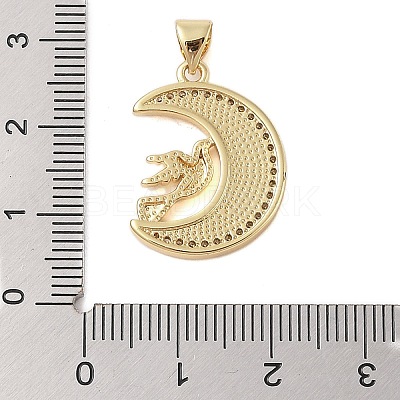 Brass Micro Pave Clear Cubic Zirconia Pendants KK-I712-48G-03-1