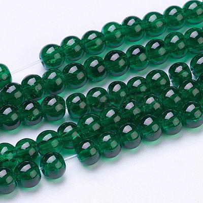 Spray Painted Crackle Glass Beads Strands CCG-Q001-4mm-17-1