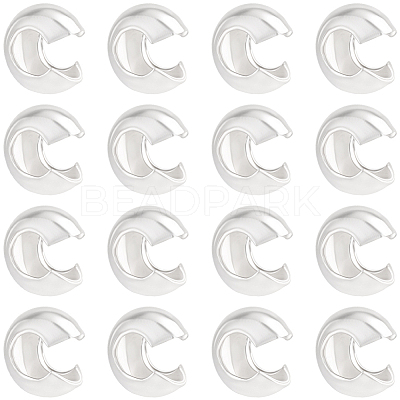 20Pcs 925 Sterling Silver Crimp Bead Cover STER-BBC0009-49-1