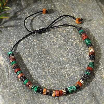 Natural Gemstone Beads Braided Bead Bracelets for Men Women YQ1322-1