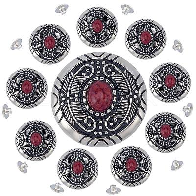 1-Hole Alloy & Cat eye Turquoise Decorative Rivets FIND-GF0004-53B-1