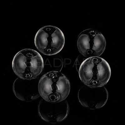 Handmade Two Holes Blown Glass Globe Beads DH017J-1-1