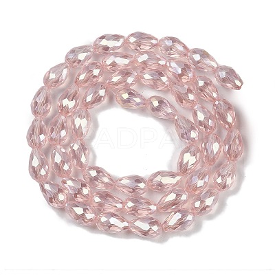 Transparent Electroplate Glass Beads Strands EGLA-N013-T6mm-B18-1