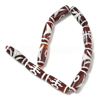 Rice Shape Tibetan Style dZi Beads Strands G-A269-A03-01-1