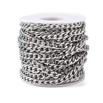 Tarnish Resistant 304 Stainless Steel Cuban Link Chains CHS-G010-02P-1
