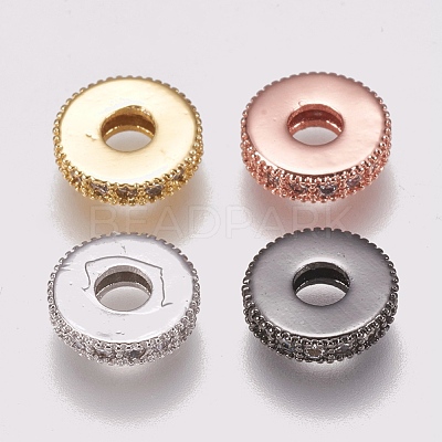 Brass Micro Pave Cubic Zirconia Bead Spacers ZIRC-K074-11A-01-1