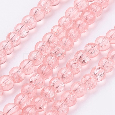 Spray Painted Crackle Glass Beads Strands CCG-Q001-6mm-03-1