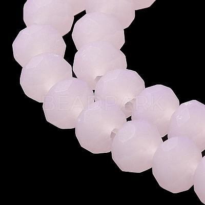 Imitation Jade Solid Color Glass Beads Strands EGLA-A034-J4mm-MD-M-1