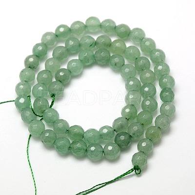 Natural Green Aventurine Beads Strands X-G-M037-6mm-01-1