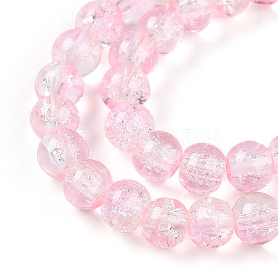Spray Painted Crackle Glass Beads Strands LS-CCG-Q002-6mm-01-1