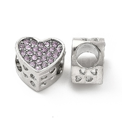 Rack Plating Alloy Rhinestone European Beads PALLOY-P289-46P-1