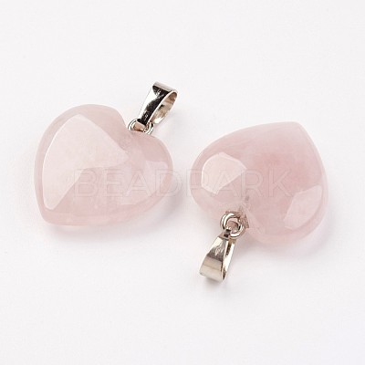 Natural Rose Quartz Pendants G-G956-B05-FF-1