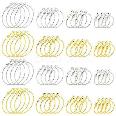 32Pcs 8 Styles Iron Huggie Hoop Earring Findings IFIN-FS0001-49A-1