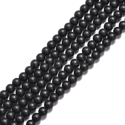 Synthetic Black Stone Beads Strands X-G-G508-6MM-1