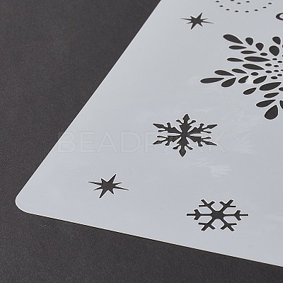 Creative Christmas Plastic Drawing Stencil X-DIY-L007-09-1