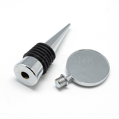 Zinc Alloy Wine Bottle Stoppers Cabochon Settings X-MAK-R022-02-1