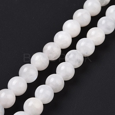 Natural Rainbow Moonstone Round Beads Strands G-P088-57-6mm-1