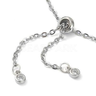 Natural Mixed Gemstone Bullet Link Slider Bracelets BJEW-JB09901-1