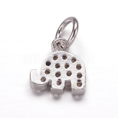 Brass Micro Pave Cubic Zirconia Pendants ZIRC-K070-42P-1