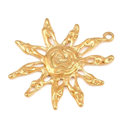 Textured 304 Stainless Steel Pendants STAS-H249-14G-1