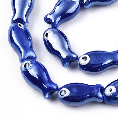 Handmade Porcelain Ceramic Beads Strands PORC-T006-03B-1