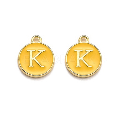 Golden Plated Alloy Enamel Charms ENAM-Q437-13K-1