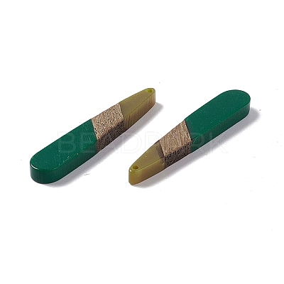 Opaque Resin & Walnut Wood Pendants RESI-M027-12C-1